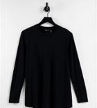 Asos Design Maternity Ultimate T-shirt With Long Sleeve In Cotton Blend In Black