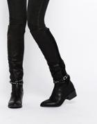 New Look Over The Knee Stud Boots - Black