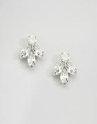 Krystal London Swarovski Crystal Three Leaf Earrings - Silver