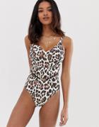 Figleaves Fuller Bust Underwired Swimsuit In Animal - Multi