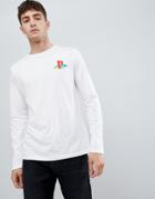 Asos Playstation Long Sleeve T-shirt With Chest Print - Black