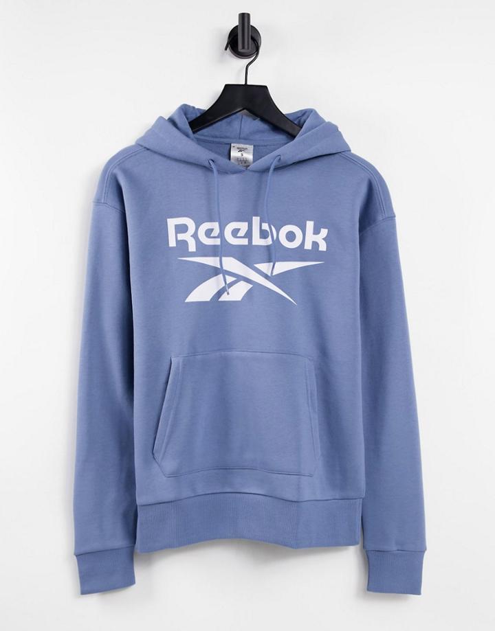 Reebok Identity Training Hoodie With Large Logo In Light Blue-blues