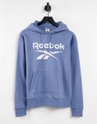 Reebok Identity Training Hoodie With Large Logo In Light Blue-blues