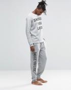 Asos Loungewear Nepp Jogger With Print - Gray