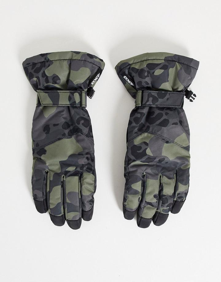 Asos 4505 Ski Camo Printed Gloves-multi