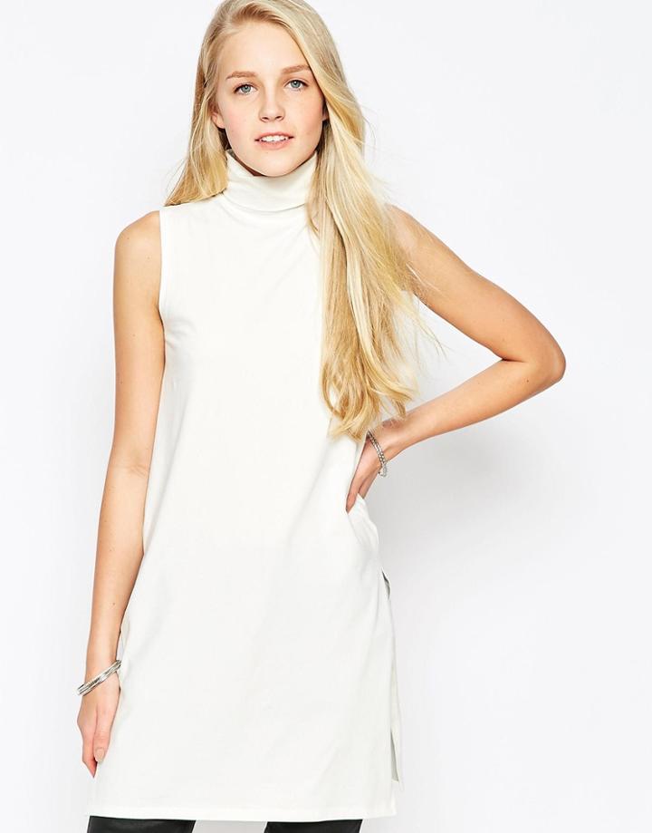 Jdy Roll Neck Sleeveless Dress - Cloud Dancer