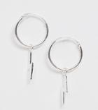 Kingsley Ryan Exclusive Sterling Silver Lightening Bolt Drop Hoop Earrings - Silver