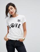 Love Moschino Peace And Love T-shirt - White