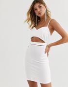 Fashionkilla Going Out Cut Out Waist Mini Dress In White - White