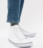 Asos Design Wide Fit Mid Top Plimsolls In White Canvas - White