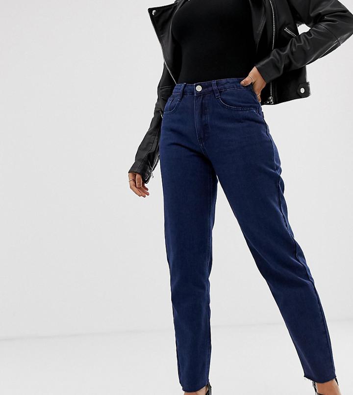 Missguided Petite Mom Jean In Blue - Blue