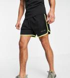Vai21 Shorts In Black With Contrast Binding In Yellow - Part Of A Set