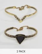 Asos Triangle Etched Bracelet Pack - Multi