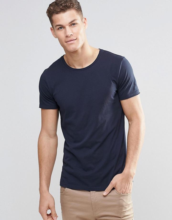 Boss Orange T-shirt With Crew Neck In Navy - Navy