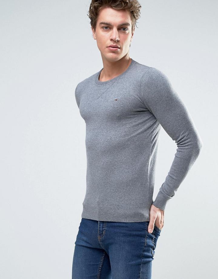 Tommy Hilfiger Denim Crew Neck Sweater - Gray