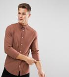 Selected Homme Slim Fit Shirt In Brushed Cotton - Red