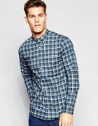 Tommy Hilfiger Check Shirt With Button Down Collar In Regular Fit - Navy