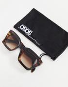Asos Design Square Sunglasses In Tort Bevel-brown