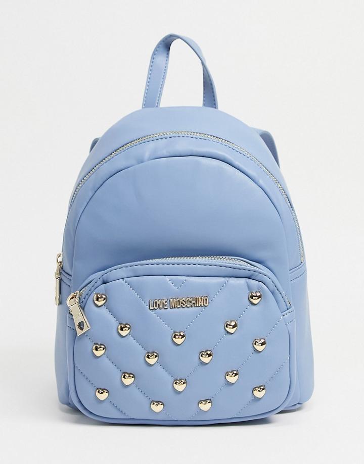 Love Moschino Stud Backpack In Blue-blues