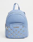 Love Moschino Stud Backpack In Blue-blues