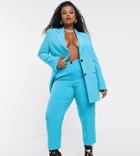 Asos Design Curve Pop Slim Suit Pants-blue