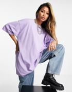 Topshop Washed Oversized Boyfriend T-shirt In Purple