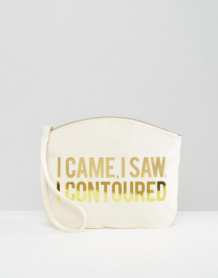 Crazy Haute 'i Came I Saw I Contoured' Slogan Makeup Bag - Black
