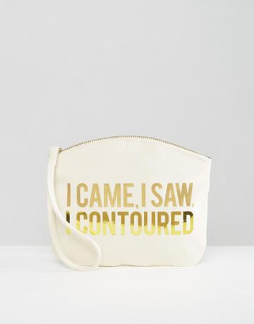 Crazy Haute 'i Came I Saw I Contoured' Slogan Makeup Bag - Black