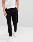 Mango Man Front Pleat Pants In Black - Black