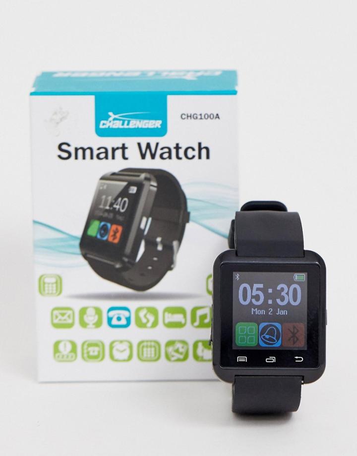 Challenger Mens Smart Watch In Black - Black