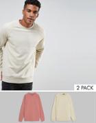 Asos Sweatshirt 2 Pack Beige/pink Save - Multi