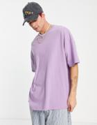 Asos Design Oversized T-shirt With Crew Neck In Lilac-purple