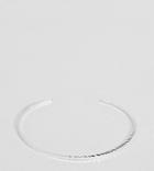 Asos Design Curve Sterling Silver Etched Cuff Bracelet - Silver