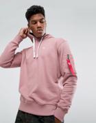 Alpha Industries X-fit Hoodie Sweatshirt In Silver Pink - Pink