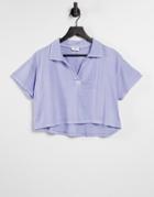Cotton: On Short Sleeve Polo Top In Blue-blues