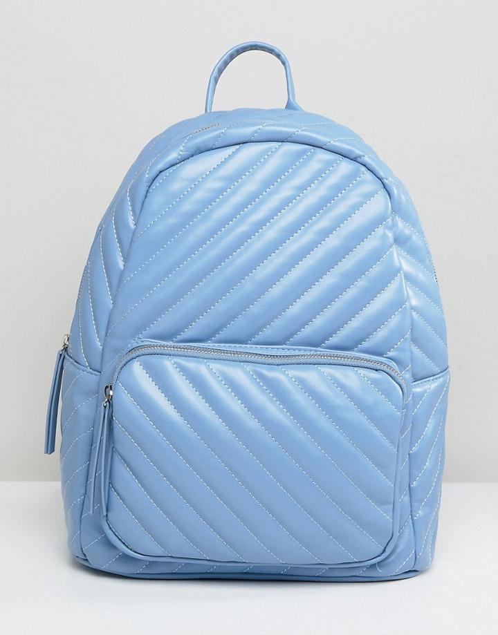 Pieces Quilted Backpack - Blue