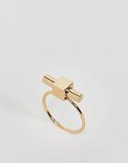 Asos Cube & Bar Ring - Gold