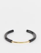 Calvin Klein Open Bangle In Black And Gold