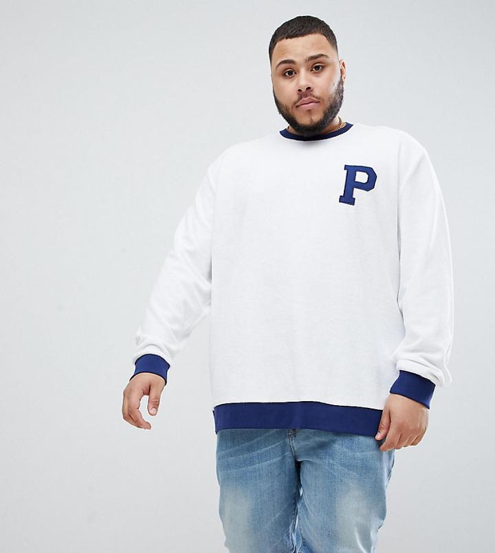 Puma Plus Organic Cotton Towelling Sweat In White Exclusive To Asos - White