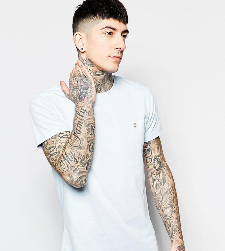 Farah T-shirt With F Logo Slim Fit Exclusive - Blue