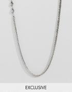 Reclaimed Vintage Inspired Skull & Chain Necklace In Silver Exclusive To Asos - Silver