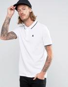 Asos Pique Polo Shirt With Tipped Collar And Logo In White - White