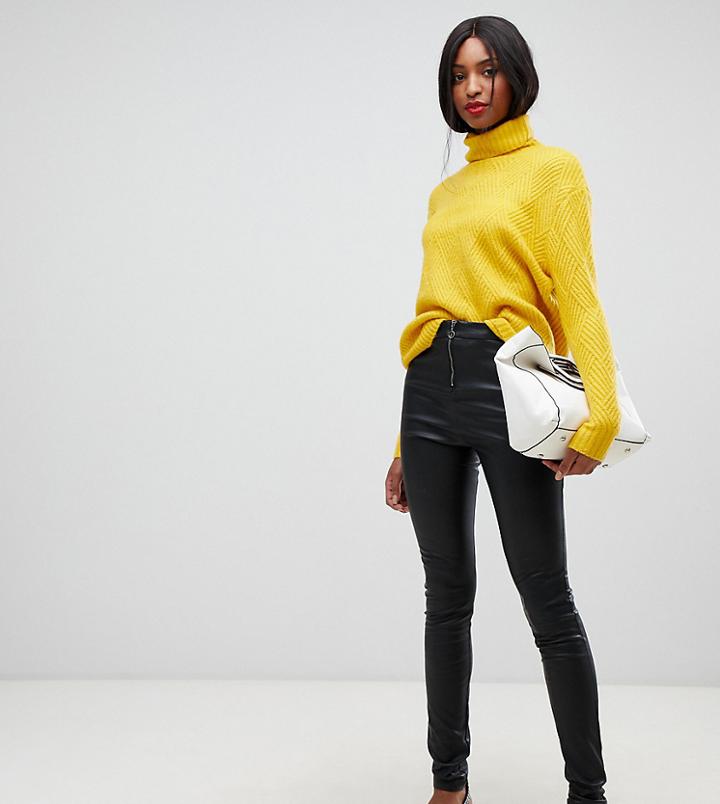 Vero Moda Tall Faux Leather Pants - Black