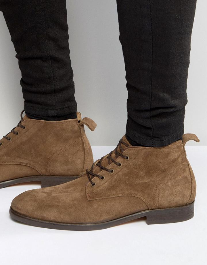 Hudson London Cooke Suede Boots - Tan