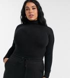 Collusion Plus Roll Neck Top In Black