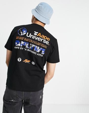 Aape By A Bathing Ape Universe T-shirt In Black