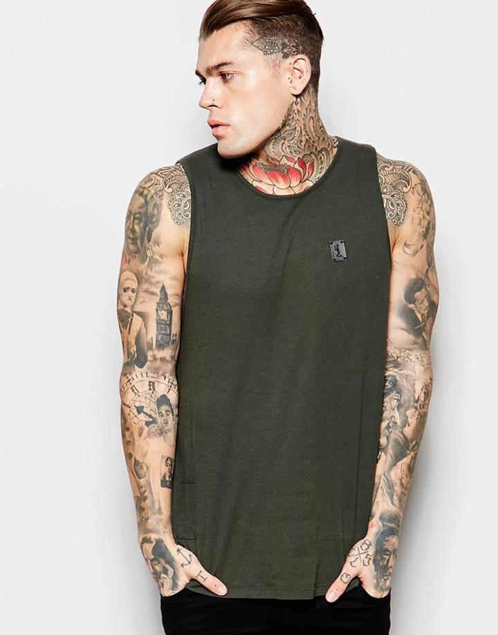 Religion Tank With Split Back Hem - Dark Metal