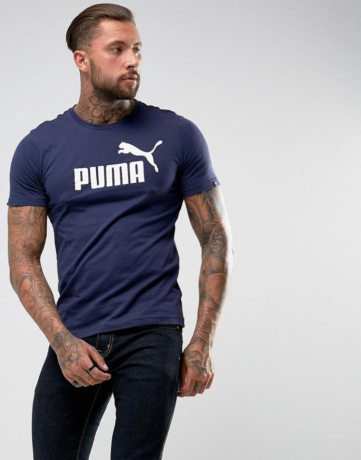 Puma Ess No.1 T-shirt In Navy 83824106 - Navy