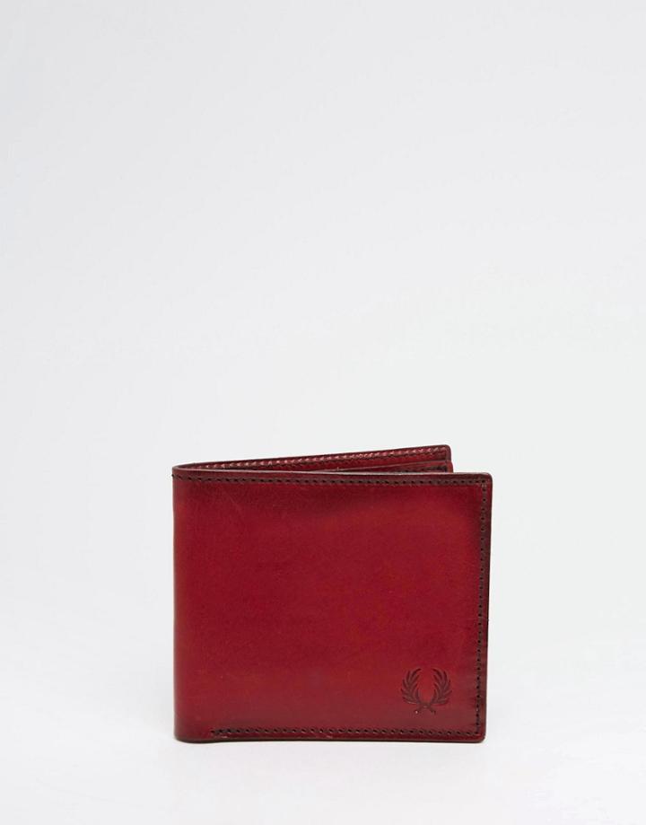 Fred Perry Geometric Leather Billfold Wallet - Black