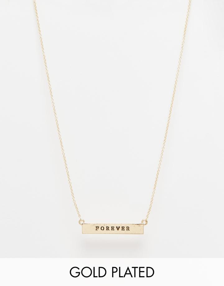 Johnny Loves Rosie Forver Bar Necklace - Gold